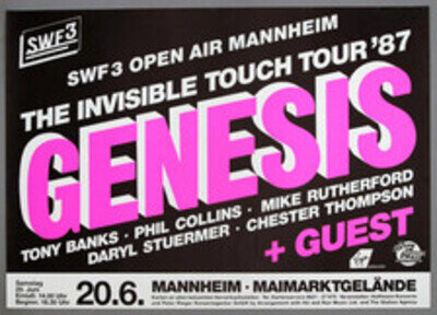 GENESIS – rare vintage original Mannheim, Germany 1987 concert poster