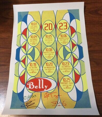 OFFICIAL BELLY SIGNED 2023 POSTER ALL 4 TANYA DONELLY GAIL GORMAN CHRIS THOMAS