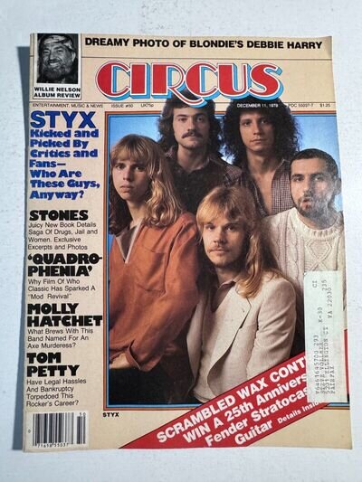 CIRCUS MAGAZINE DECEMBER 1979 STYX DEBBIE HARRY POSTER-BLONDIE MOLLY HATCHET