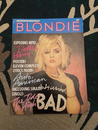 BLONDIE DEBBIE HARRY ORIGINAL 1980 VINTAGE FOLD OUT POSTER MAGAZINE SCREEN SCENE