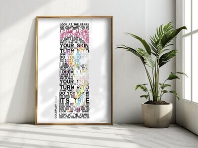 COLDPLAY ❤ Yellow - song lyrics poster art Limited Edition Print