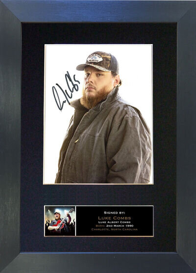 LUKE COMBS Signed Mounted Reproduction Autograph Photo Prints A4 871