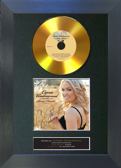 GOLD DISC CARRIE UNDERWOOD Some Hearts Signed Autograph Mounted Print A4 185