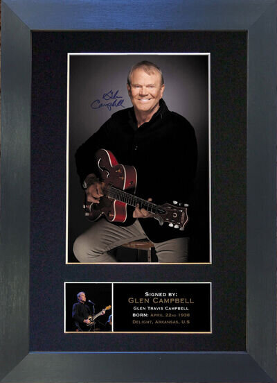 GLEN CAMPBELL Signed Mounted Reproduction Autograph Photo Prints A4 279