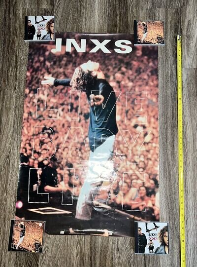 INXS LIVE BABY LIVE PROMOTIONAL POSTER 1991 MADE IN THE U.S. 36” x 24” MEGA RARE