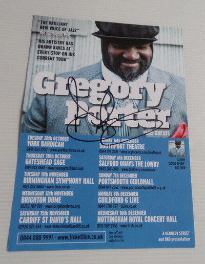 GREGORY PORTER AUTOGRAPHED TOUR FLYER.