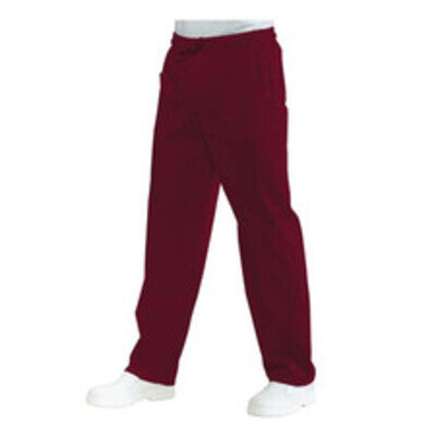 Cook Pants Unisex With Bordeaux Elastic In Cotton Blend - ISACCO - Medical