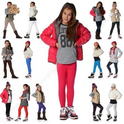 Childrens Cotton Leggings Full Length Girls Kids Age 2 3 4 5 6 7 8 9 10 11 12 13