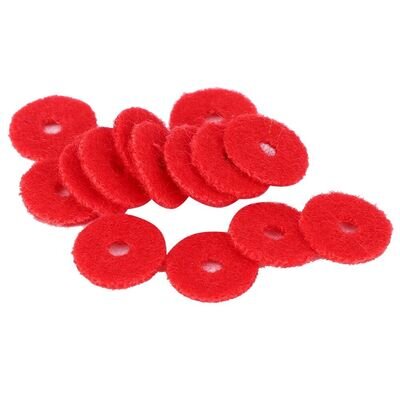 90Pcs Piano Ring Gaskets Soft Wool Small Red Tuning Tool 1mm Thicknes