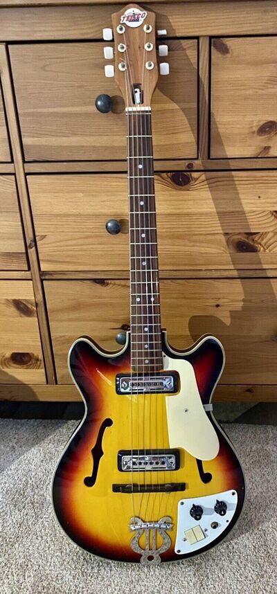 Teisco Del Rey EP-7 Sunburst HollowBody 6 String Guitar Made in Japan 1960’s