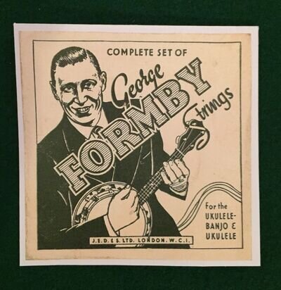 Ukulele Banjo Banjolele Strings In “George Formby”repro Novelty Colour Packet.