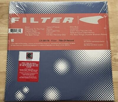 Filter – Title Of Record Vinyl Record SEALED 2xLP Black 2019 20th Anniversary