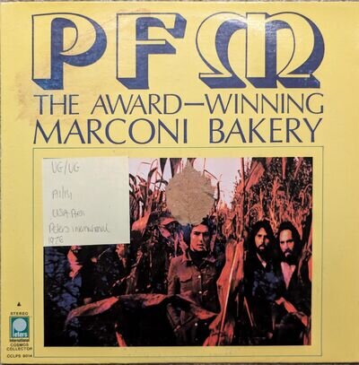 PFM The Award Winning Marconi Bakery Vinyl Record VG/VG CCLPS9014 1976