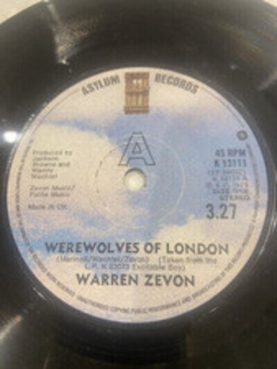 WARREN ZEVON, WEREWOLVES OF LONDON ,7” VINYL