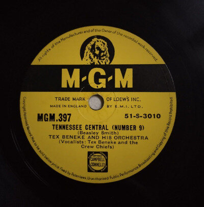 TEX BENEKE Tennessee Central (Number 9) / Blue Moon UK MGM 78 GLENN MILLER jazz