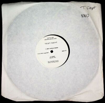 Test Dept 'New World Order' 1991 12" (3 mixes) promo copy unplayed