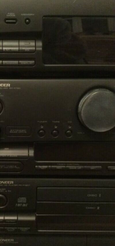 PIONEER HiFi Seperates x 4 Sound System + Speakers (pair) + Remote Black 1990's