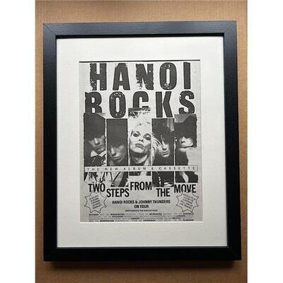 HANOI ROCKS TWO STEPS FROM THE MOVE (FRAMED) POSTER SIZED original music press a