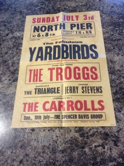 THE YARDBIRDS THE TROGGS 1966 POSTER