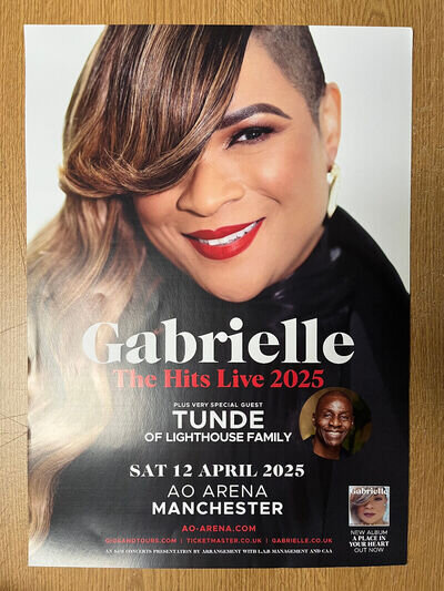 Gabrielle AO Arena Manchester 12 April 2025 Promo A3 Poster