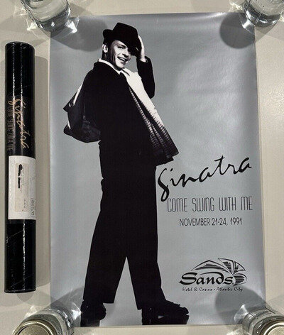 Frank Sinatra Come Swing With Me Concert Poster 1991 Sands Hotel Atlantic City