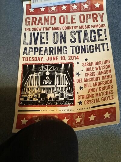 grand ole oprey poster crystal gayle andy griggs del mccoury band chris janson