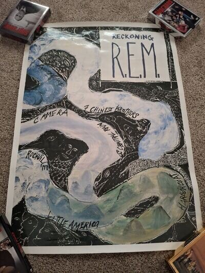 2 REM Posters 1984 Reckoning 25x36" & 1991 Out Of Time Subway Size 54x38" R.E.M