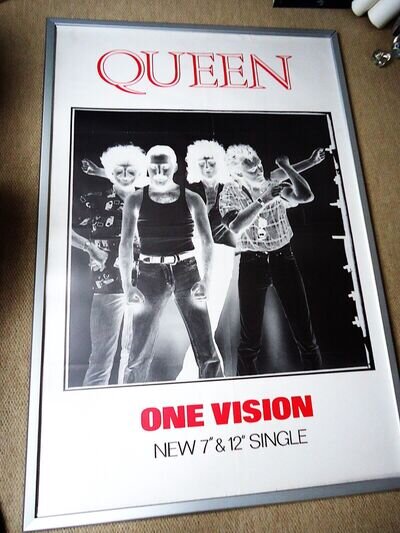 QUEEN ROCK BILLBOARD POSTER 1986 ONE VISION RECORD PROMO VINTAGE VALUABLE POSTER