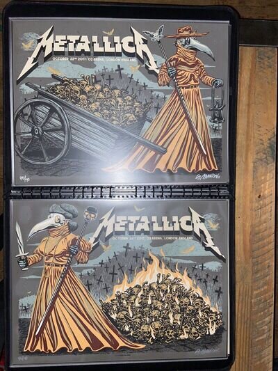 Metallica - London 2017 AP Orange Beige poster set Munk One