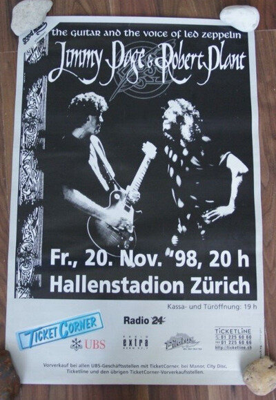 Jimmy Page & Robert Plant TOUR POSTER Led Zeppelin No Quarter 1998 Original Rare