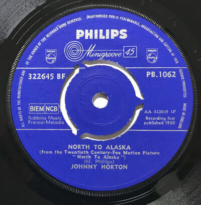 JOHNNY HORTON - North To Alaska .. 1960 Uk Philips 45rpm single