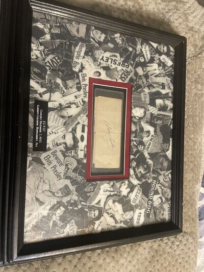 Authentic Elvis Presley Autograph In a 14”x 17.5” Frame From 1955 Unique