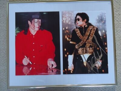 MICHAEL JACKSON AUTOGRAPHED [COPY OF] PHOTO + AUTOGRAPHING BACKSTAGE 1996 IMAGES