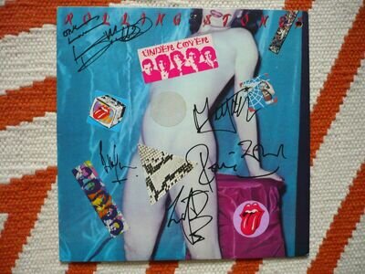 The Rolling Stones Signed Autograph Vinyl LP Cover All Five Members And Full COA