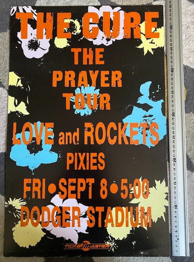 THE CURE/LOVE AND ROCKETS/PIXIES Original Promo Concert Poster 1989 Bauhaus L.A.