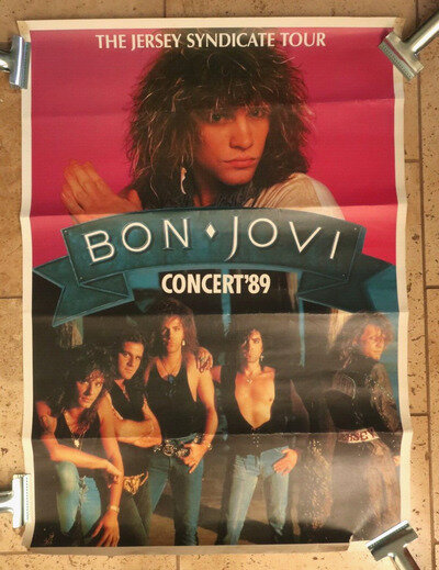 Vintage Bon Jovi Poster The Jersey Syndicate Tour. 1989