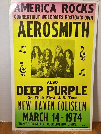 Aerosmith 1974 Concert Poster 22x14