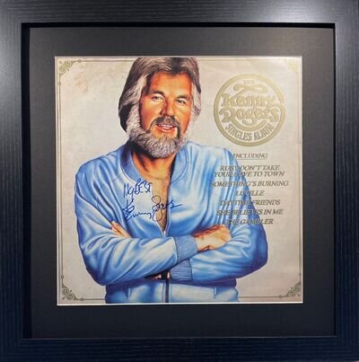 Kenny Rogers Guaranteed Hand Signed Framed 'Singles' Album 45cm x 45cm With COA