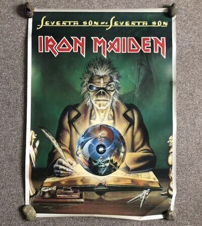 Genuine 1980s Iron Maiden Seventh Son album Large Poster 61x86cm. Heavy Metal