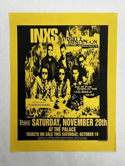 INXS Detroit ’93 CATHERINE WHEEL ORIGINAL concert FLYER poster