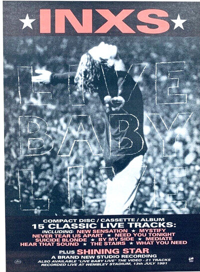 INXS 1991 original UK ADVERT LIVE BABY Michael Hutchence