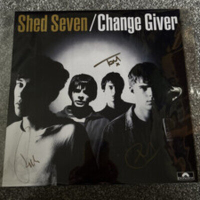 Shed Seven - Signed Art Print 12” X 12” Of Album Change Giver. No LP Just Print