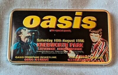 Oasis Silver Bar Liam Gallagher Autograph Gig Wonder Wall Seats Master Ticket UK