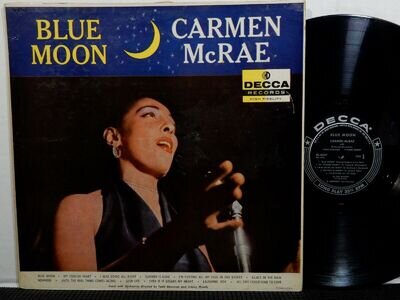 CARMEN McRAE Blue Moon LP DECCA DL 8347 MONO DG 1958 Jazz Autographed!