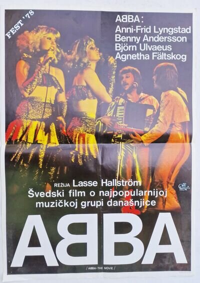 ABBA THE MOVIE SWEDEN HALLSTROM 1978 RARE EXYUGOSLAVIA MOVIE POSTER