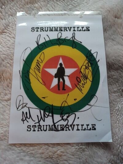 Strummerville Autographed Flyer / Bunting. The Clash. Billy Bragg. Damien Hirst