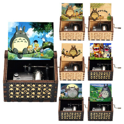 Totoro Music Box Hand-Cranked Carved Retro Music Box