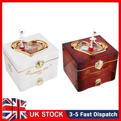 Rotating Dancer Vintage Music Box Retro Jewelry Case for Souvenirs Decorations