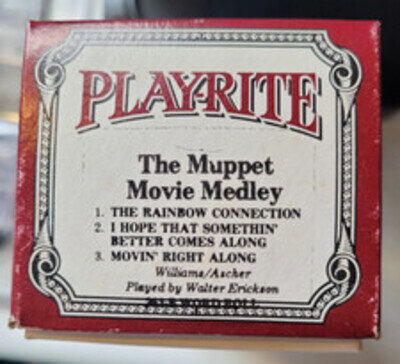 THE MUPPET MOVIE MEDLEY PLAY-RITE PLAYER PIANO ROLL 263 -- 3 SONGS