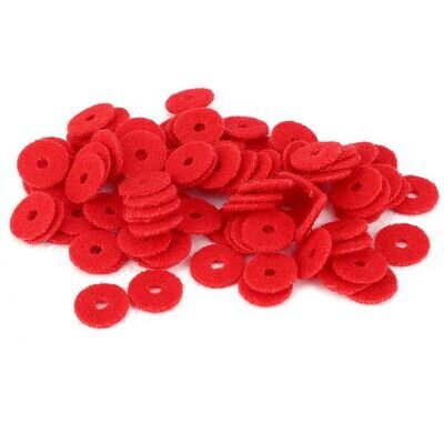 90Pcs Piano Ring Gaskets Soft Wool Small Red Tuning Tool Accessory 1mm Thick LVE